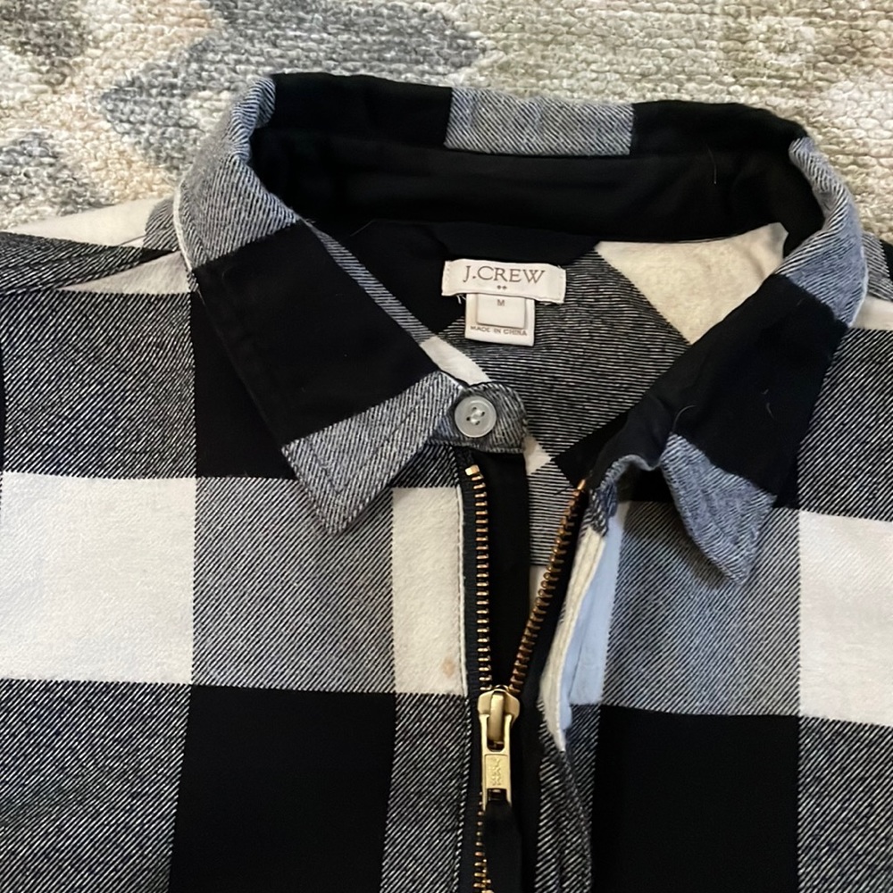 JCrew gold 1/4 zip flannel shirt